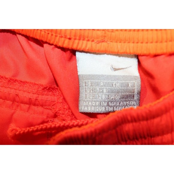 Nike Basketball Training Workout Shorts Boys Small 7-8 Orange Pockets Drawstring - Picture 3 of 5